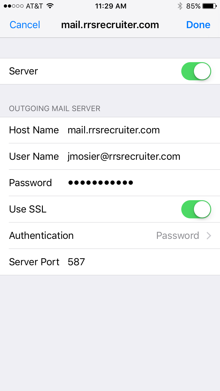 Mail Server Settings